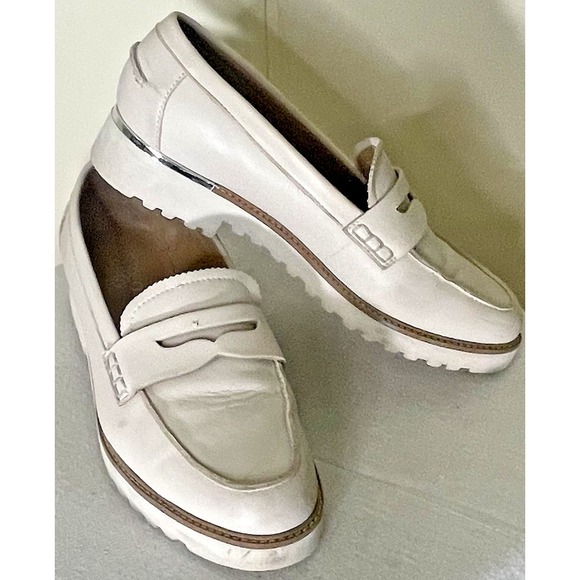 Franco Sarto Cedra Beige Leather Penny Loafers Women's 8.5M Preowned‎ - Picture 16 of 16